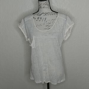 Patterson J. Kincaid Short Sleeve Silk And Linen Shirt Cream Size XS